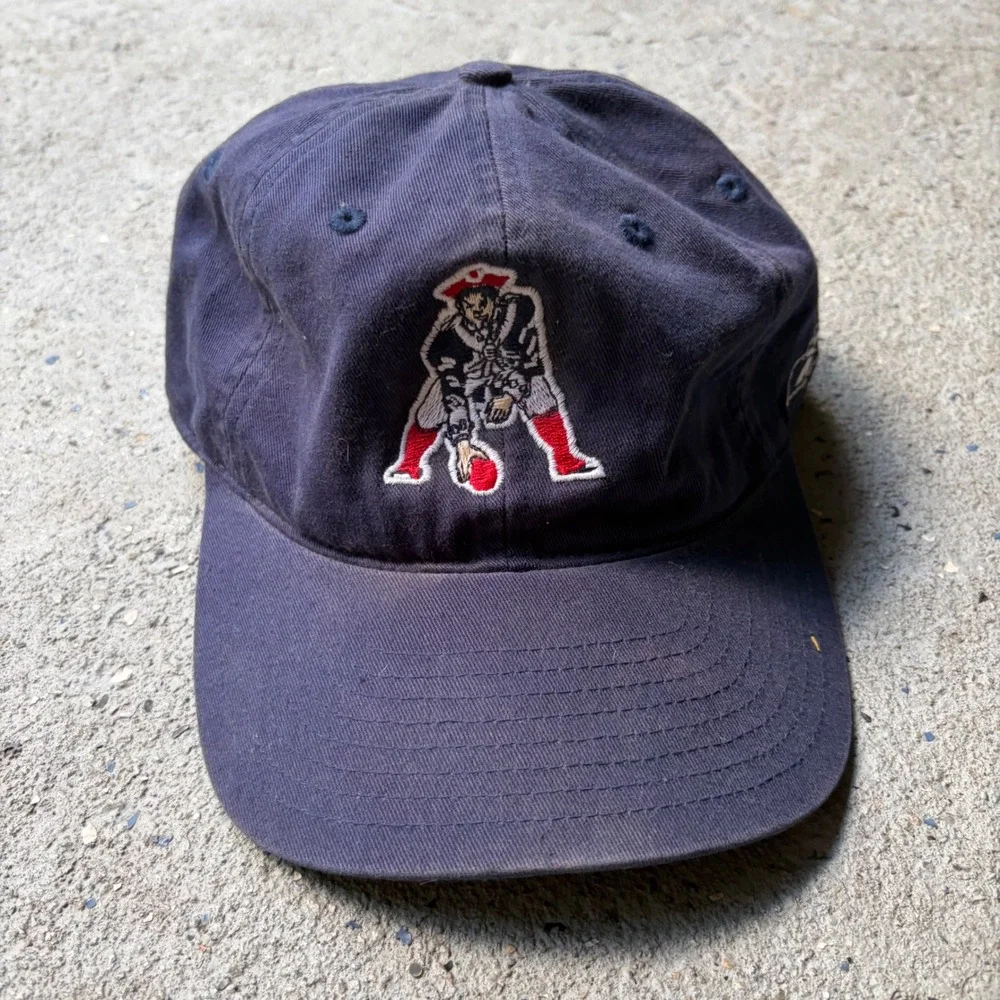 Vintage Reebok New England Patriots Hat Pat Patriot Navy Blue Strapback Dad Cap